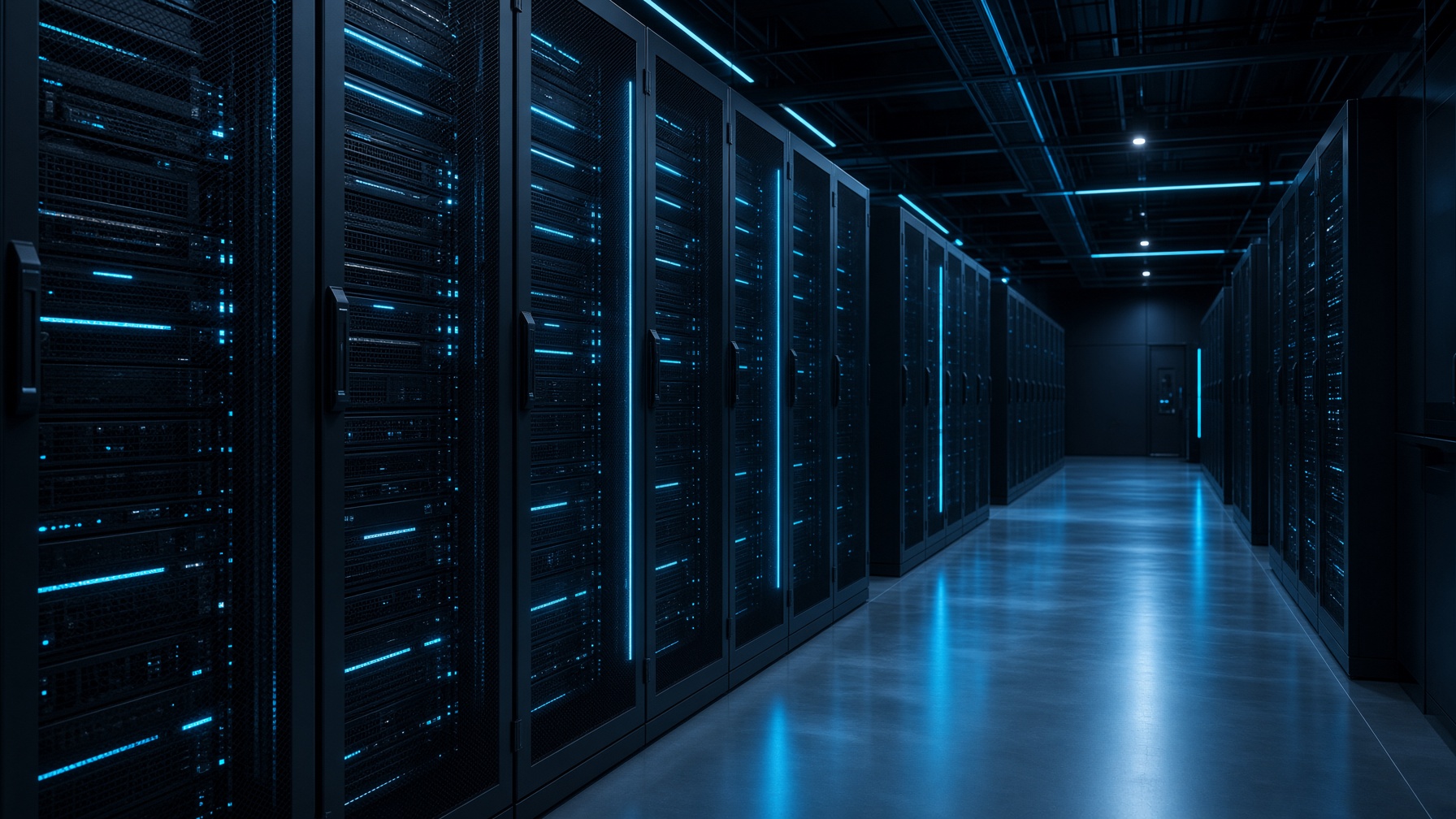 Modern data center corridor